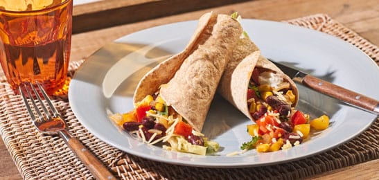 Recept van het Voedingscentrum: Volkorenwraps met kidneybonen